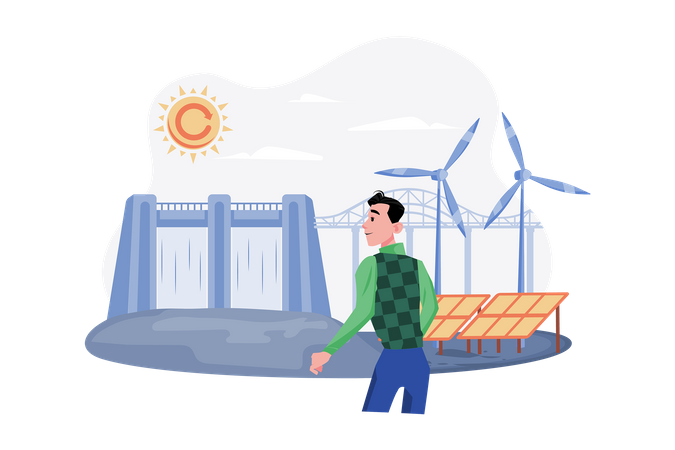 Sustainable Energy  Illustration