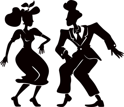 Swing dance couple  Illustration