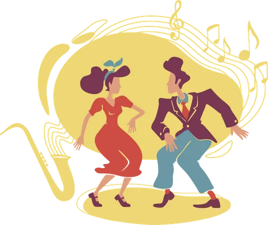 Swing jazz party  Illustration