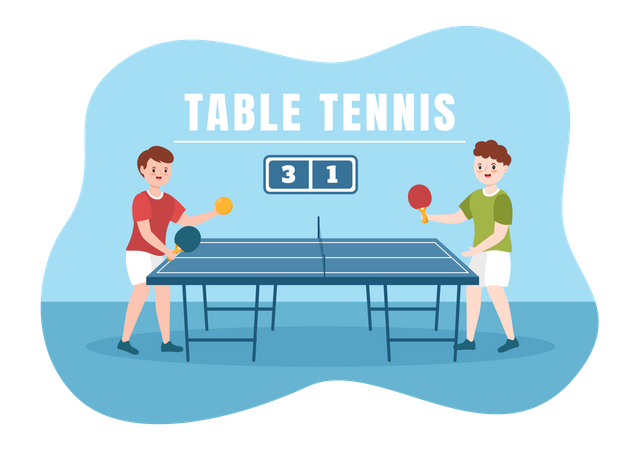 Table Tennis match  일러스트레이션