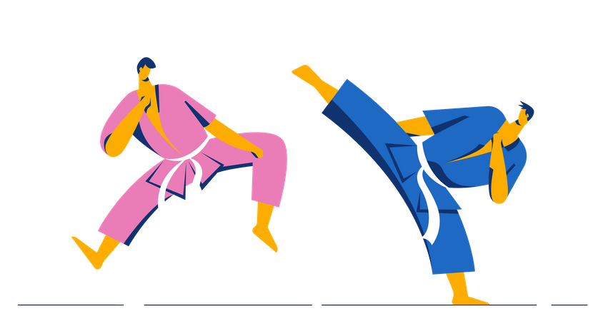 Taekwondo fighters  Illustration