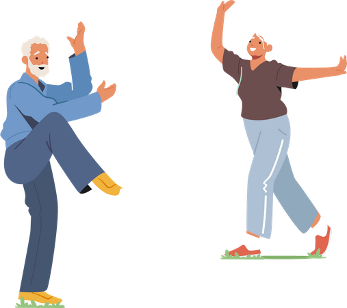 Tai Chi Classes for Elderly People  Illustration