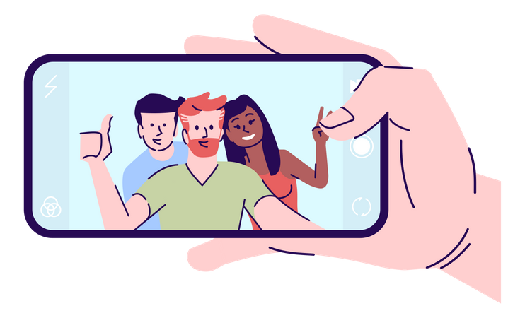 Taking selfie  Illustration