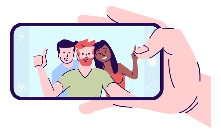 Taking selfie  Illustration