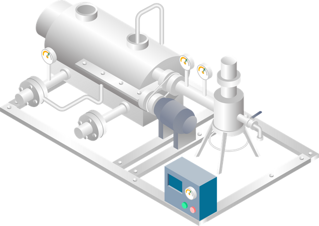 Tanque de petróleo con gasoducto  Ilustración