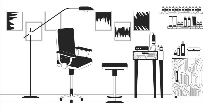 Tattoo artist workplace  イラスト