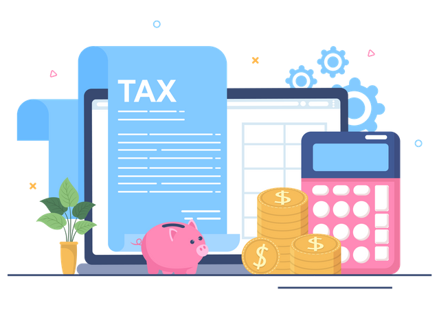 Tax form filling  Illustration