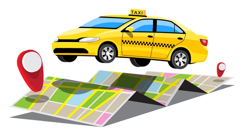 Taxi-Tracking-Dienst  Illustration