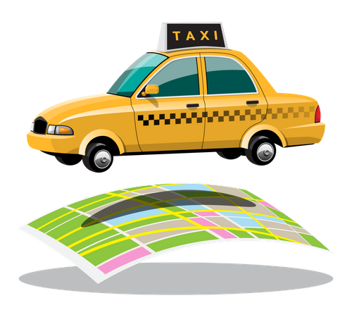 Taxi Tracking service  Illustration