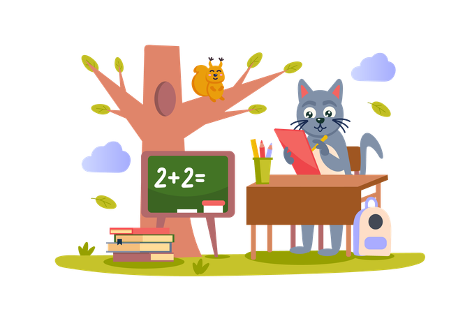 Teacher giving homework  Illustration