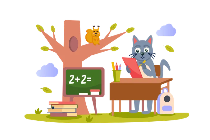 Teacher giving homework  Illustration