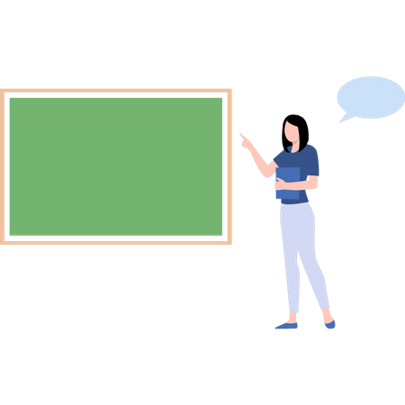 Teacher teaching on school board  Illustration