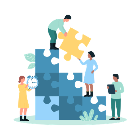 Team building for business growth  Illustration