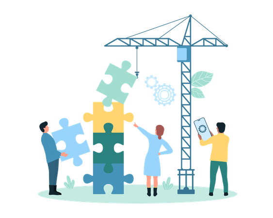 Teamwork construction  Illustration