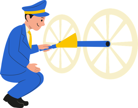 Technician repairs wheel of train  Illustration