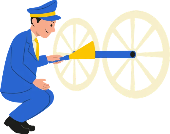 Technician repairs wheel of train  Illustration