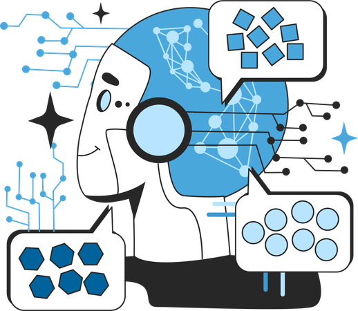 Technologie d'apprentissage automatique profond  Illustration