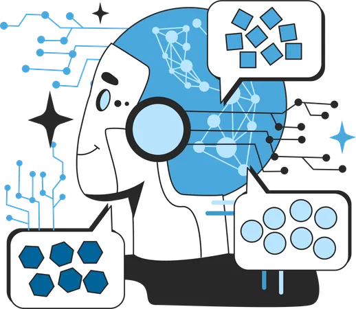 Technologie d'apprentissage automatique profond  Illustration