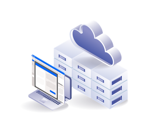 Technology cloud server application data  일러스트레이션