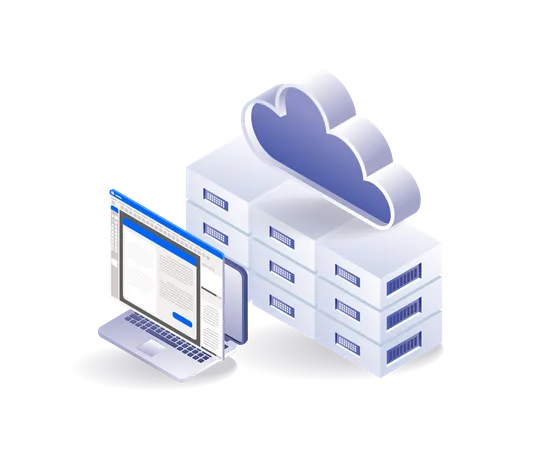 Technology cloud server application data  일러스트레이션