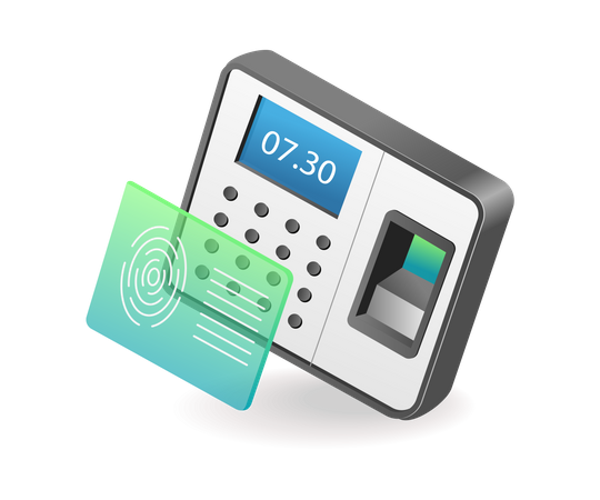 Technology Fingerprint work attendance tool  일러스트레이션