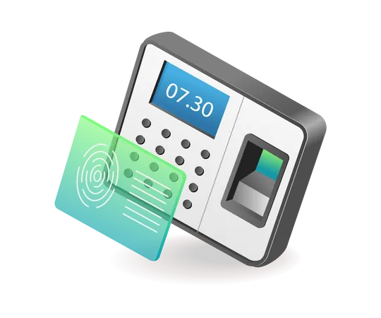 Technology Fingerprint work attendance tool  일러스트레이션