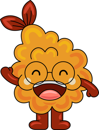 Tempura mascot laughing  Illustration