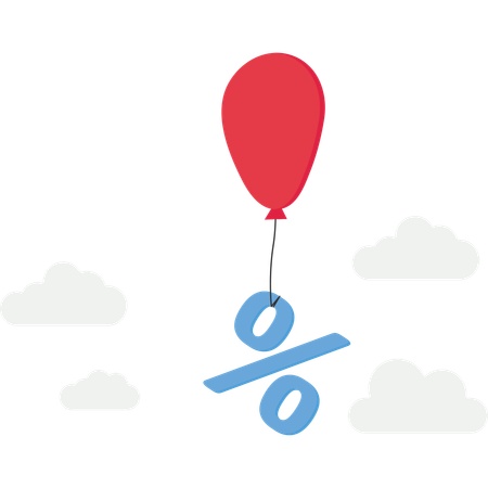 Tendência ascendente das taxas de empréstimos e hipotecas  Ilustração