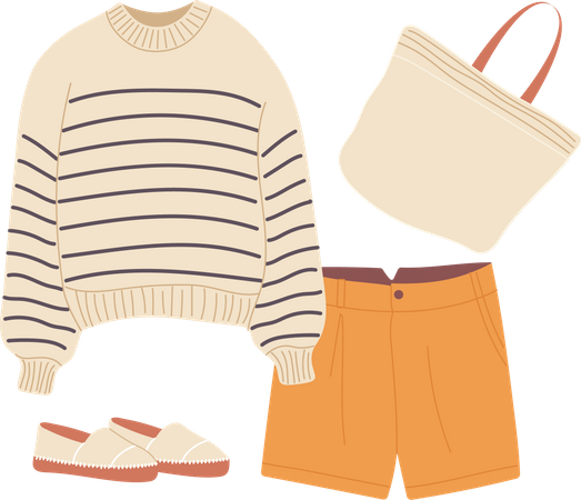 Tenue de mode décontractée  Illustration