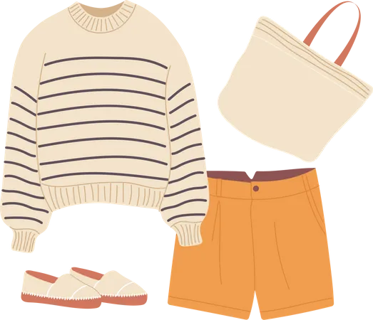 Tenue de mode décontractée  Illustration