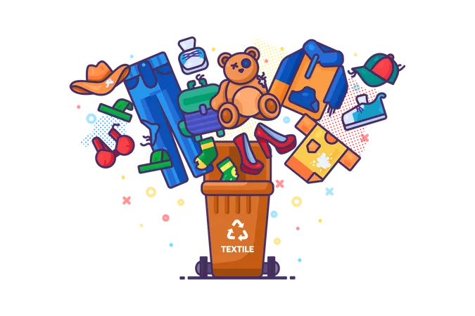 Textile Waste Recycling  Illustration