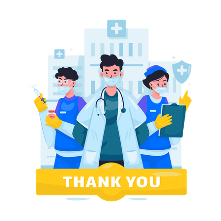 Thank you doctor and nurse  Illustration