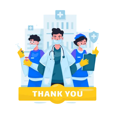 Thank you doctor and nurse  Illustration