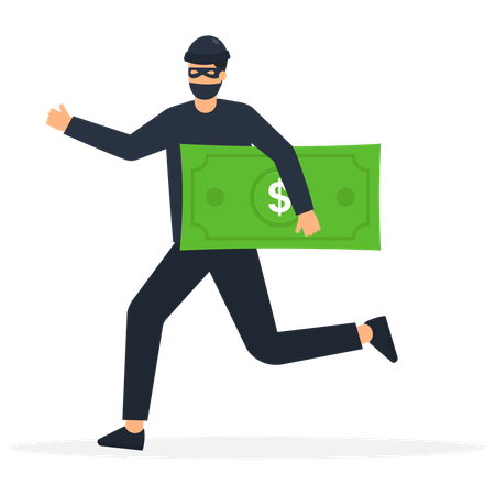 Theft stealing dollar  Illustration