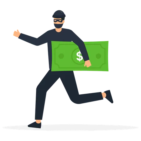 Theft stealing dollar  Illustration