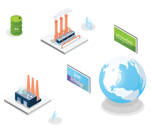 Thermal power plant with waste recycling  Illustration