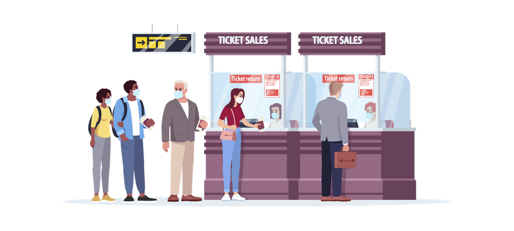 Ticket sales counter  イラスト