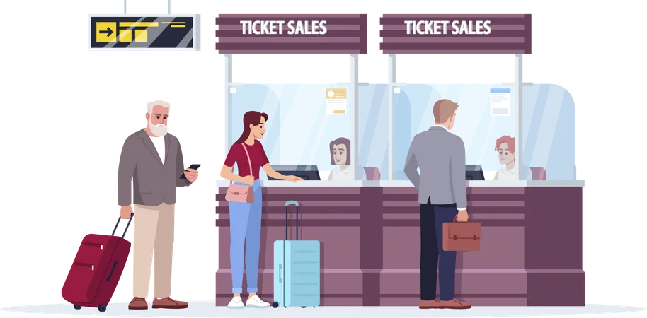 Ticket sales counter  イラスト