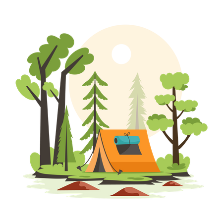 Carpa para camping  Ilustración