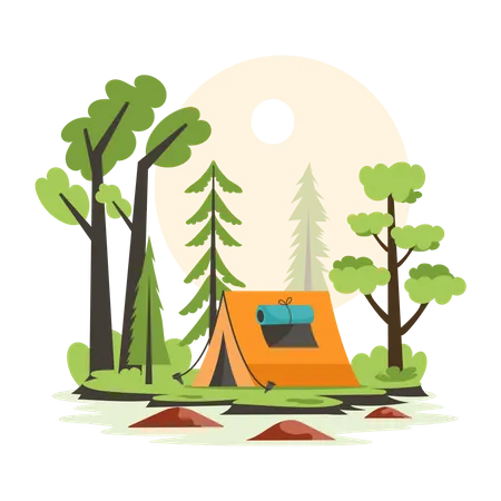 Carpa para camping  Ilustración