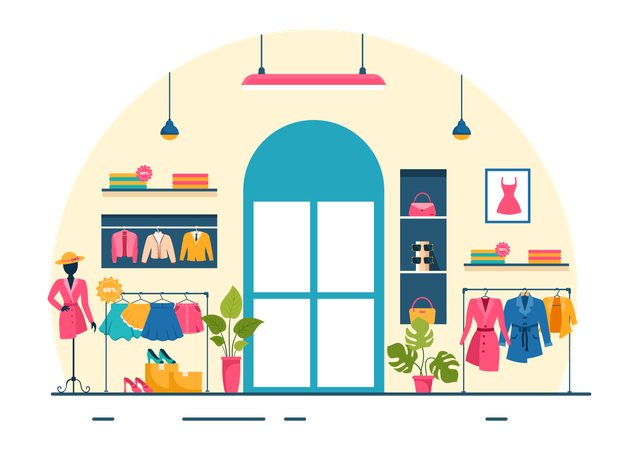 Tienda de ropa  Ilustración