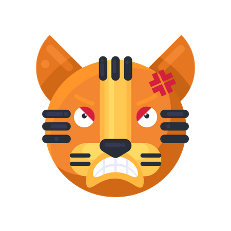 Tiger angry reaction  Illustration