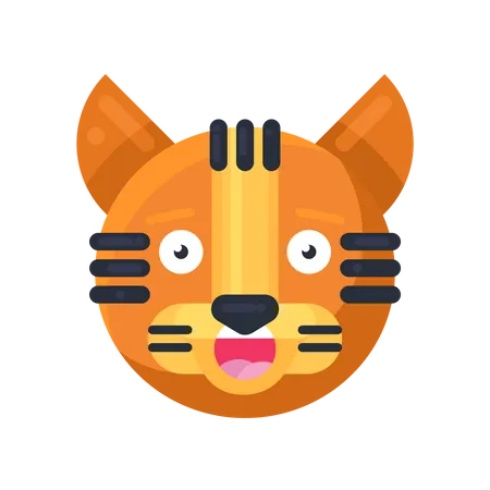 Tiger surprised  イラスト