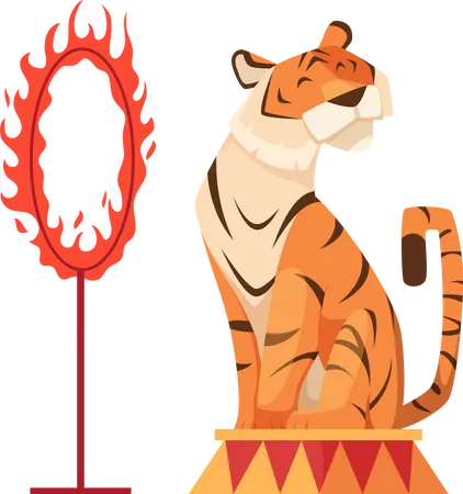 Tigre no circo  Ilustração