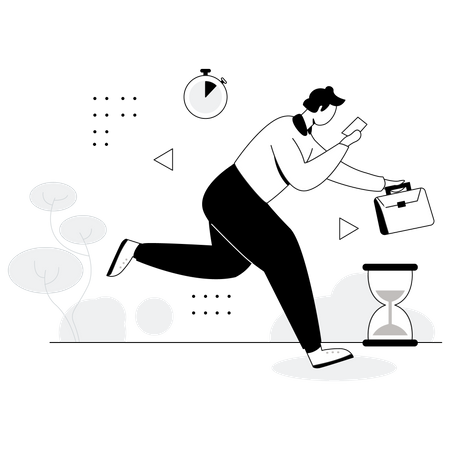 Time Management By Employer  Illustration