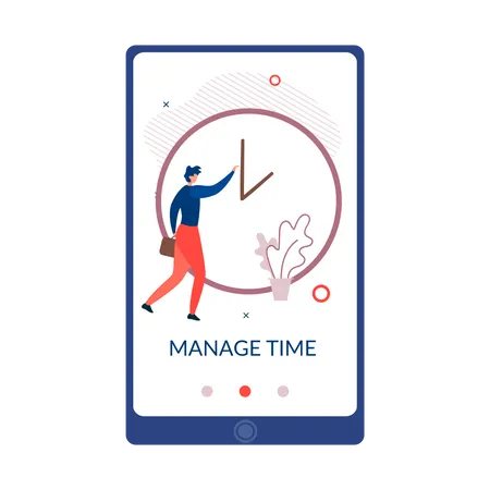 Time management using mobile app  일러스트레이션