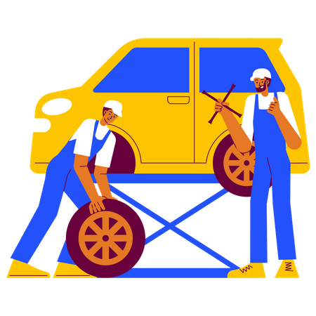 Tire mounting  Illustration