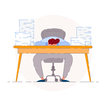 Tired office worker  Illustration