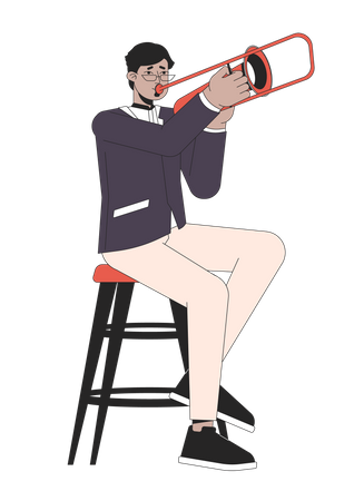 Tromboneista de jazz  Ilustração