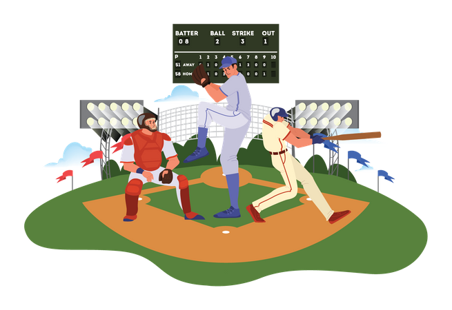 Torneio de beisebol  Ilustração